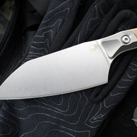 Microtech Cutlery- Santoku 4.2"- Coyote Tan G-10 Handle- Stonewash Blade 3300B-10 CE