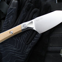Microtech Cutlery- Santoku 4.2"- Coyote Tan G-10 Handle- Stonewash Blade 3300B-10 CE