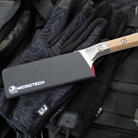 Microtech Cutlery- Santoku 4.2"- Coyote Tan G-10 Handle- Stonewash Blade 3300B-10 CE
