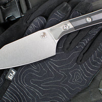 Microtech Cutlery- Santoku 4.2"- Bead Blast Titanium Bolster- Various G-10 Handle- Stonewash Blade 3300B-10