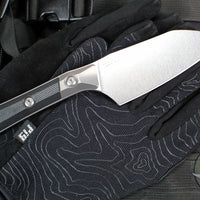 Microtech Cutlery- Santoku 4.2"- Bead Blast Titanium Bolster- Various G-10 Handle- Stonewash Blade 3300B-10