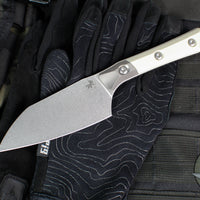 Microtech Cutlery- Santoku 4.2"- Bead Blast Titanium Bolster- Various G-10 Handle- Stonewash Blade 3300B-10