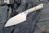 Microtech Cutlery- Santoku 4.2"- Bead Blast Titanium Bolster- Various G-10 Handle- Stonewash Blade