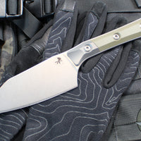 Microtech Cutlery- Santoku 4.2"- Bead Blast Titanium Bolster- Various G-10 Handle- Stonewash Blade