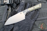 Microtech Cutlery- Santoku 4.2"- Bead Blast Titanium Bolster- Various G-10 Handle- Stonewash Blade