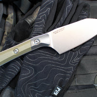 Microtech Cutlery- Santoku 4.2"- Bead Blast Titanium Bolster- Various G-10 Handle- Stonewash Blade
