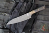 Microtech Cutlery- Utility 6"- Bronze Titanium Bolster- Carbon Fiber Handles- Black DLC Blade 3400B-1 DLCCFS