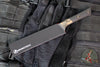 Microtech Cutlery- Utility 6"- Bronze Titanium Bolster- Carbon Fiber Handles- Black DLC Blade 3400B-1 DLCCFS
