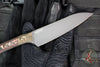 Microtech Cutlery- Utility 6"- Bronzed Titanium Bolster- Livewire Carbon Fiber Handles- Black DLC Blade 3400B-1 DLCLWCFS