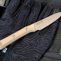 Microtech Cutlery- Pairing Knife 3.5"- Coyote Tan G-10 Handle- Stonewash Blade 3500-10 CE