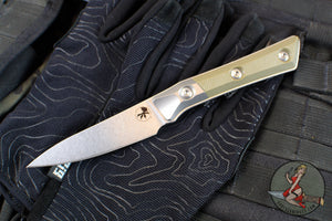 Microtech Cutlery- Pairing Knife 3.5"- Bead Blast Titanium Bolster- OD Green G-10 Handle- Stonewash Blade 3500B-10 OD