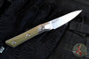 Microtech Cutlery- Pairing Knife 3.5"- Bead Blast Titanium Bolster- OD Green G-10 Handle- Stonewash Blade 3500B-10 OD