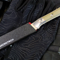 Microtech Cutlery- Pairing Knife 3.5"- Bead Blast Titanium Bolster- OD Green G-10 Handle- Stonewash Blade 3500B-10 OD