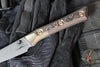 Microtech Cutlery- Pairing Knife 3.5"- Bronze Bead Blast Titanium Bolster- Live Wire Carbon Fiber Handles- Black DLC Blade 3500B-1 DLCLWCFS