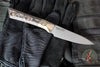 Microtech Cutlery- Pairing Knife 3.5"- Bronze Bead Blast Titanium Bolster- Live Wire Carbon Fiber Handles- Black DLC Blade 3500B-1 DLCLWCFS
