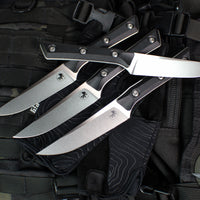Microtech Cutlery- Steak Knife Set of Four 4.5"- Various G-10 Handles- Stonewash Blade 3600-10