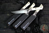 Microtech Cutlery- Steak Knife Set of Four 4.5"- Titanium Bolster- Various G-10 Handles- Stonewash Blade 3600B-10