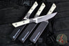 Microtech Cutlery- Steak Knife Set of Four 4.5"- Titanium Bolster- Various G-10 Handles- Stonewash Blade 3600B-10