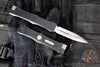 Microtech Nemesis- PROOF- Double Edge- Marfione Select- Black Handle- Stonewash Blade 52-10 MS1PR