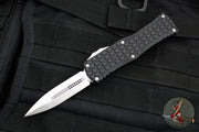 Microtech Hera OTF Knife- Frag- Double Edge- Black Frag Handle- Stonewash Plain Edge 702-10 FRS