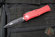 Microtech Hera- Double Edge- Red Handle With Black Plain Edge Blade 702-1 RD