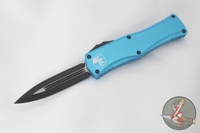 Microtech Hera- Double Edge- Turquoise Handle With Black Plain Edge Blade 702-1 TQ