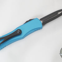 Microtech Hera- Double Edge- Turquoise Handle With Black Plain Edge Blade 702-1 TQ