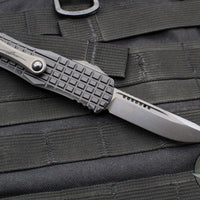 Microtech Hera OTF Knife- Shadow- Single Edge- Black Frag Handle- Black DLC Plain Edge 703-1 DLCTFRSH