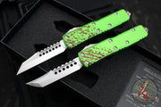 Microtech UTX-85 OTF Knife- Zombietech Two Knife Set- Hellhound And Warhound Edge-Zombietech Finish handle- Stonewash Blade 719-10 SETZTS