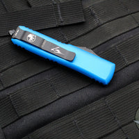 Microtech UTX-85 OTF Knife- Hellhound Edge- Blue Handle- Black Blade 719-1 BLS