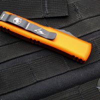 Microtech UTX-85 OTF Knife- Hellhound Edge- Orange Handle- Black Blade 719-1 ORS
