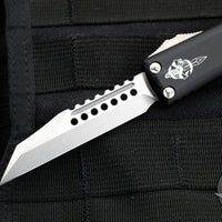 Microtech UTX-85 OTF Knife- Warhound Edge- Black Handle- Stonewash Blade 719W-10 S