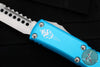Microtech UTX-85 OTF Knife- Warhound Edge- Turquoise Handle- Stonewash Blade 719W-10 TQS