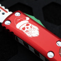 Microtech UTX-85 OTF Knife- Warhound Edge- 2023 Christmas Finished Handle- White Finished Blade 719W-1 CMAS