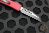 Microtech UTX-85 OTF Knife- Warhound Edge- Merlot Red Handle- Black Blade 719W-1 MRS