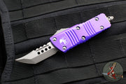 Microtech Mini Troodon OTF Knife- Hellhound Edge- Purple Handle- Apocalyptic Finished Blade 819-10 APPUS