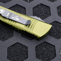 Microtech Mini Troodon OTF Knife- Hellhound Edge- OD Green Handle- Black Blade 819-1 ODS