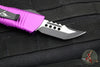 Microtech Mini Troodon OTF Knife- Hellhound Edge- Violet Handle- Black Blade 819-1 VIS