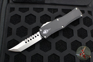 Microtech Hera OTF Knife- Hellhound Edge- Black Handle- Stonewash Standard 919-10 S