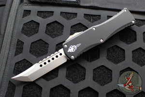 Microtech Hera OTF Knife- Hellhound Edge- Black Handle- Stonewash Standard 919-10 S