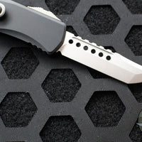 Microtech Hera OTF Knife- Hellhound Edge- Black Handle- Stonewash Standard 919-10 S