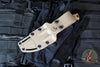 Microtech Akris Fixed Blade- Dark Earth G-10 Handle- Stonewash Plain Edge Blade- Dark Earth Kydex Sheath 95-10DE-6
