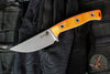Microtech Akris Fixed Blade- Ember G-10 Handle- Stonewash Plain Edge Blade- Dark Chocolate Leather Sheath 95-10EM-1