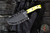Microtech Akris Fixed Blade- High Visibility G-10 Handle- Stonewash Plain Edge Blade- Black Kydex Sheath 95-10HV-5