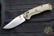 Benchmade Taggedout- Mini- OD Green G-10 Handle- Orange Backstrap And Thumbstud- Satin Finished Blade 15534