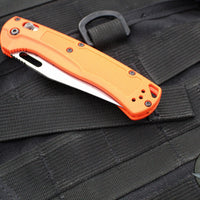 Benchmade Taggedout Axis Lock Folder- Orange Grivory Handle- Satin Finished Blade 15535