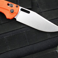 Benchmade Taggedout Axis Lock Folder- Orange Grivory Handle- Satin Finished Blade 15535
