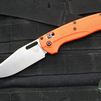 Benchmade Taggedout Axis Lock Folder- Orange Grivory Handle- Satin Finished Blade 15535