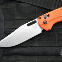 Benchmade Taggedout Axis Lock Folder- Orange Grivory Handle- Satin Finished Blade 15535