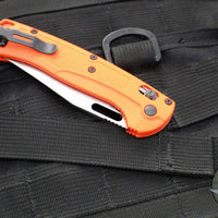 Benchmade Taggedout Axis Lock Folder- Orange Grivory Handle- Satin Finished Blade 15535